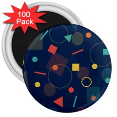 Background Backdrop Geometric 3  Magnets (100 Pack) by Celenk