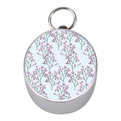 Flower Pattern Pattern Design Mini Silver Compasses by Celenk