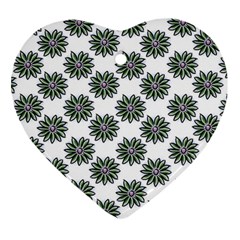 Graphic Pattern Flowers Ornament (heart) by Celenk