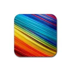 Rainbow Rubber Coaster (square)  by NSGLOBALDESIGNS2
