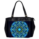 Mandala Blue Abstract Circle Oversize Office Handbag (2 Sides) Front