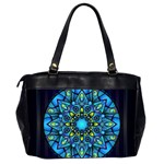 Mandala Blue Abstract Circle Oversize Office Handbag (2 Sides) Back