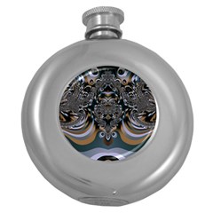 Fractal Art Artwork Design Round Hip Flask (5 Oz)