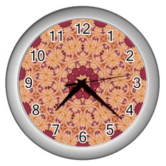 Abstract Art Abstract Background Pattern Wall Clock (silver)