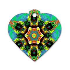 Chakra Art Heart Healing Blue Dog Tag Heart (one Side) by Simbadda