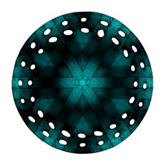 Abstract Pattern Black Green Ornament (round Filigree) by Simbadda