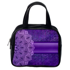 Background Mandala Purple Ribbon Classic Handbag (one Side) by Simbadda