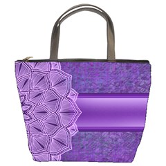 Background Mandala Purple Ribbon Bucket Bag by Simbadda