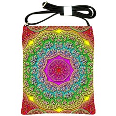 Mandala Tile Background Geometric Shoulder Sling Bag by Simbadda