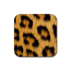 Animal Print Leopard Rubber Coaster (square)  by NSGLOBALDESIGNS2