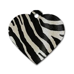 Zebra Print Dog Tag Heart (one Side) by NSGLOBALDESIGNS2
