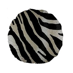 Zebra Print Standard 15  Premium Flano Round Cushions by NSGLOBALDESIGNS2