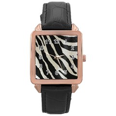Zebra Print Rose Gold Leather Watch  by NSGLOBALDESIGNS2