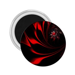 Red Black Abstract Curve Dark Flame Pattern 2 25  Magnets by Nexatart