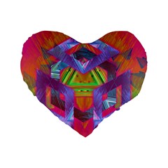 Glitch Glitch Art Grunge Distortion Standard 16  Premium Flano Heart Shape Cushions