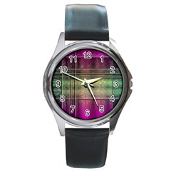 Abstract Desktop Pattern Wallpaper Round Metal Watch