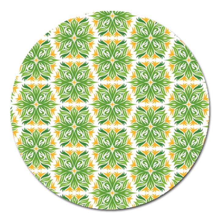 Pattern Abstract Decoration Flower Magnet 5  (Round)