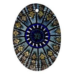 Pattern Art Form Architecture Oval Ornament (two Sides)