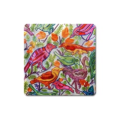 Art Flower Pattern Background Square Magnet