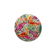 Art Flower Pattern Background Golf Ball Marker