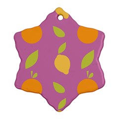 Seamlessly Pattern Fruits Fruit Ornament (snowflake)