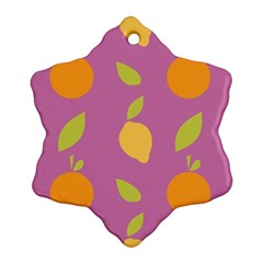 Seamlessly Pattern Fruits Fruit Snowflake Ornament (two Sides) by Nexatart