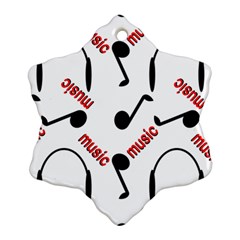 Music Letters Word Headphones Note Ornament (snowflake) by Nexatart