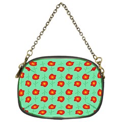 Flowers Pattern Ornament Template Chain Purse (one Side)