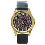 Background Wallpaper Abstract Lines Round Gold Metal Watch