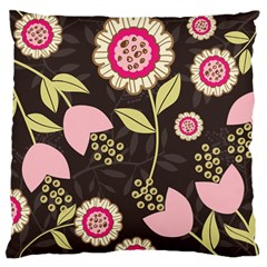 Flowers Wallpaper Floral Decoration Large Flano Cushion Case (two Sides) by Sapixe