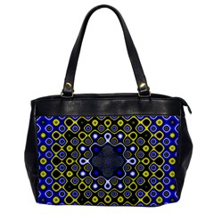 Digital Art Background Yellow Blue Oversize Office Handbag by Sapixe