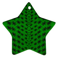 Forest Flowers In The Green Soft Ornate Nature Star Ornament (two Sides) by pepitasart