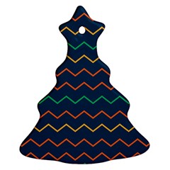 Pattern Zig Zag Colorful Zigzag Christmas Tree Ornament (two Sides) by Sapixe