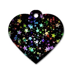 Christmas Star Gloss Lights Light Dog Tag Heart (one Side) by Sapixe