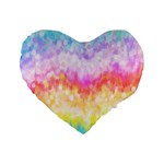 Rainbow Pontilism Background Standard 16  Premium Flano Heart Shape Cushions Front