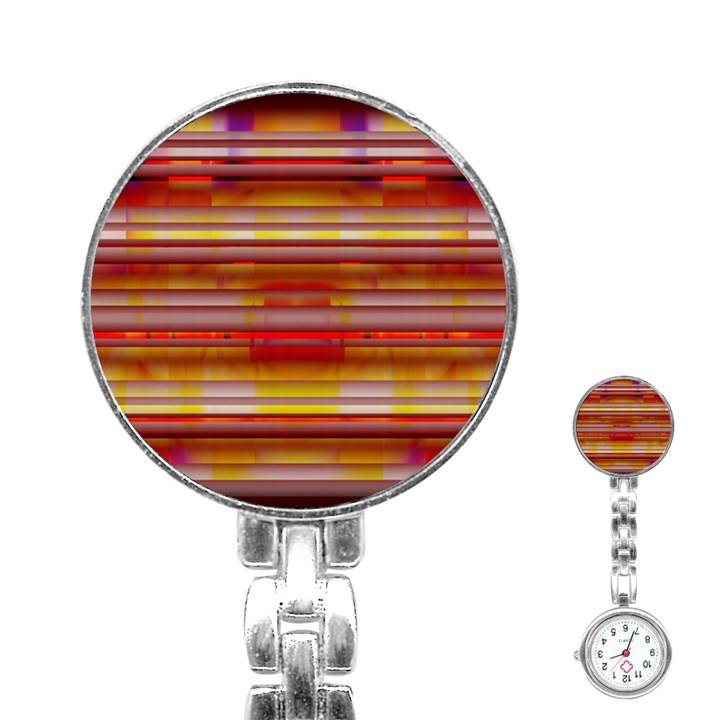 Abstract Stripes Color Game Stainless Steel Nurses Watch