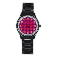 Retro Abstract Boho Unique Stainless Steel Round Watch by Sapixe