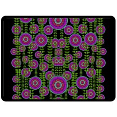 Black Lotus Night In Climbing Beautiful Leaves Double Sided Fleece Blanket (large)  by pepitasart