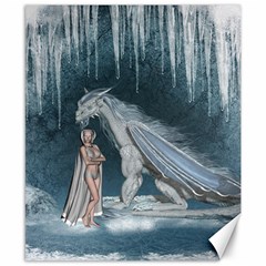 Wonderful Fairy With Ice Dragon Canvas 8  X 10  by FantasyWorld7