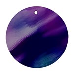 Purple Background Art Abstract Watercolor Round Ornament (Two Sides) Back