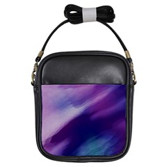 Purple Background Art Abstract Watercolor Girls Sling Bag by Sapixe