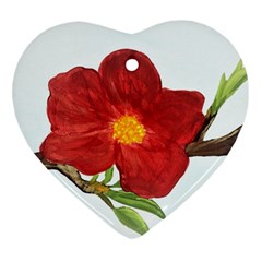 Deep Plumb Blossom Ornament (heart) by lwdstudio