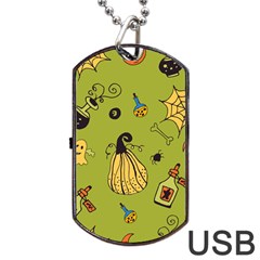 Funny Scary Spooky Halloween Party Design Dog Tag Usb Flash (two Sides) by HalloweenParty