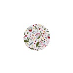 Floral Christmas pattern  1  Mini Buttons