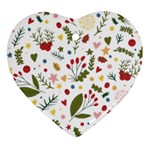 Floral Christmas pattern  Heart Ornament (Two Sides)