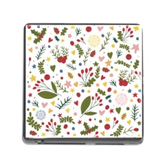 Floral Christmas Pattern  Memory Card Reader (square 5 Slot) by Valentinaart