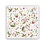 Floral Christmas pattern  Memory Card Reader (Square)