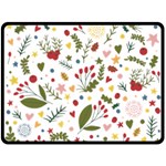 Floral Christmas pattern  Double Sided Fleece Blanket (Large) 