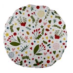 Floral Christmas pattern  Large 18  Premium Flano Round Cushions