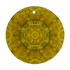 Sunshine Feathers And Fauna Ornate Round Ornament (two Sides) by pepitasart
